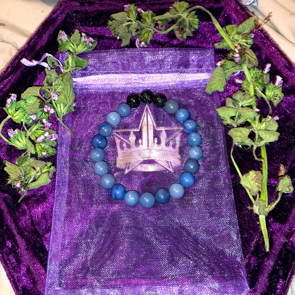 🪬2/$20🪬 8mm Genuine Nat Blue Aventurine Gemstone&Lava Rock - Picture 1 of 12